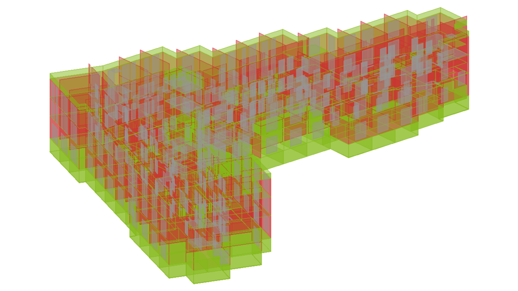 3D-Tragwerksmodell aus Statik-Software auf Basis der Finite-Elemente-Methode zur präzisen Berechnung von Bauteilen im Hochbau in NRW, Hessen und Rheinland-Pfalz